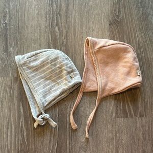 Childhoods Clothing/ CC | OG Baby Bonnets | Grey Striped + Pink | 12 -18 Months